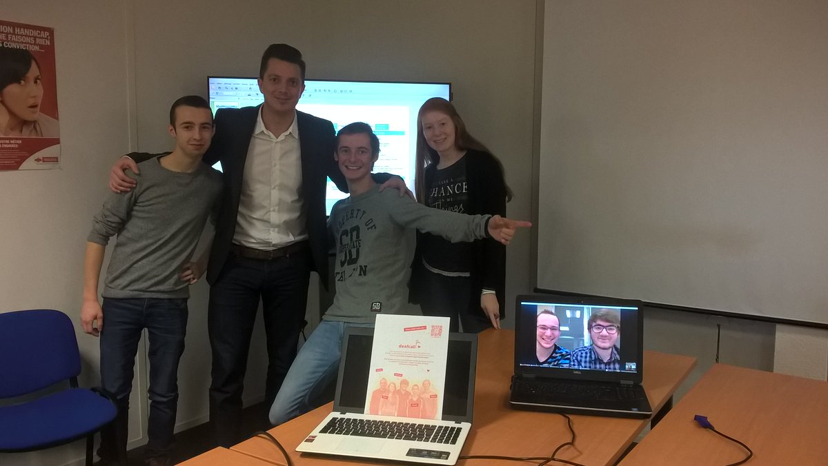 H_Deafcall's tweet photo. Quelques photos de notre réunion avec @acarpent59 @sogeti_fr qui s'est déroulée hier ! #deafcall #defiH https://t.co/kbZftKFsfM