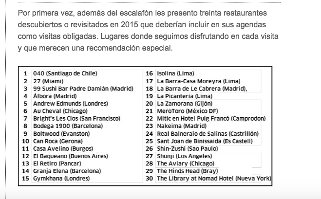 NOTABLE ! Los Mejores restaurantes de 2015 metropoli.com/blogs/cuaderno… vía @lunametropoli @criticasraul <a href="/SergioBarrosoU/">sb</a>