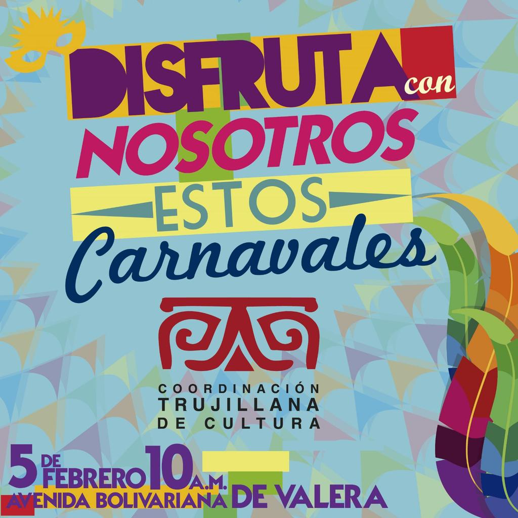 #Viernes5 vamos todos a disfrutar dl #3DesfileDeCarnaval d la <a href="/FRNSTRU/">Niño Simón Trujillo</a> en la Av. Bolivariana d Valera.  TE ESPERAMOS