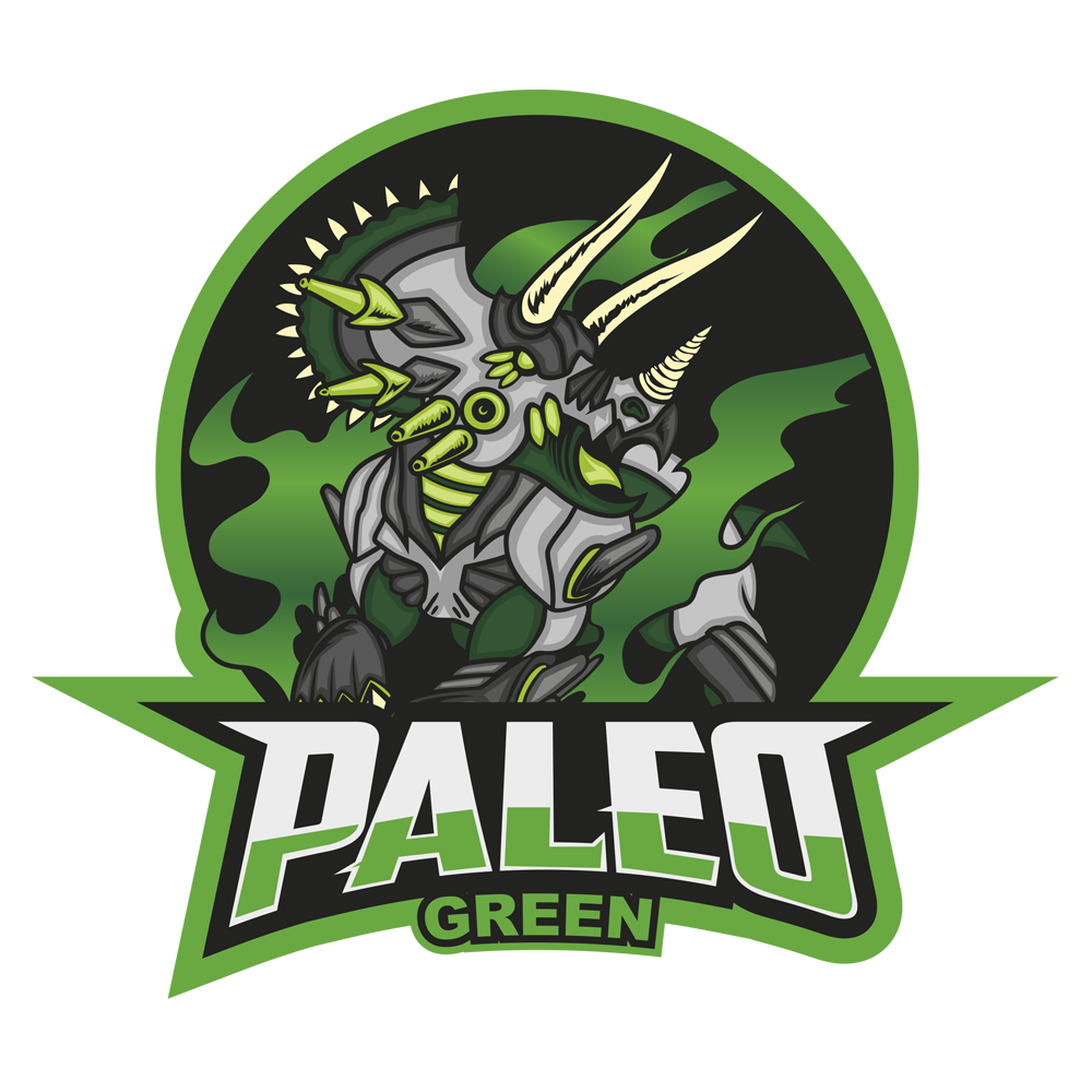 Paleo_Gaming's tweet photo. The new logo for competitive #eSports team Paleo Green, Paleo Gaming's #GreenMachine https://t.co/BkYrED7mnB