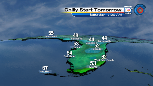 It's going to be a chilly night for South Florida.  By tomorrow morning, temps will plunge to the lower 50s. https://t.co/Xb8ks7lImF