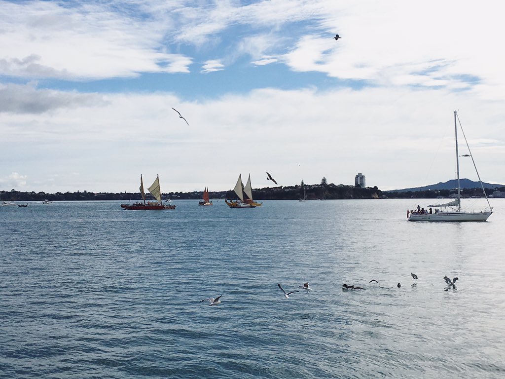 Good to see the wakas out! Good Morning Auckland #AKLSeafoodfest opens at 11am, see you there