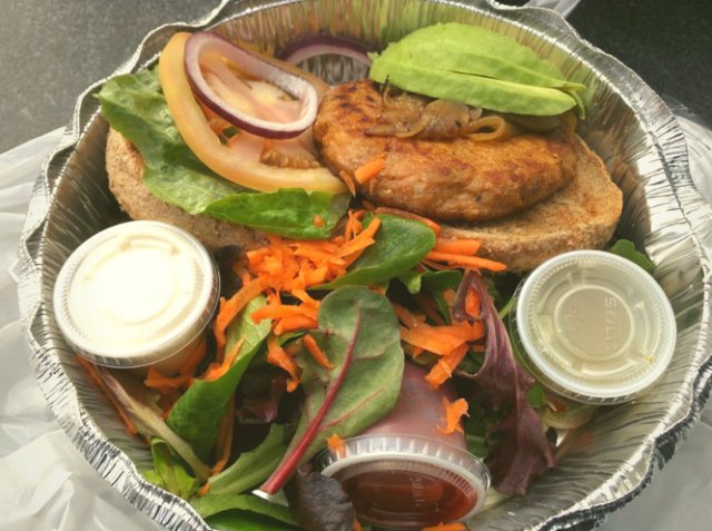 thevspot's tweet image. We'll just go ahead and plant this healthy, vegan burger here.