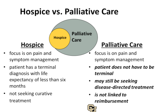 Image result for palliative versus hospice