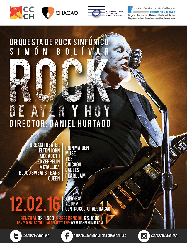 #12Feb | Maestro <a href="/HurtadoDaniell/">Daniel Hurtado</a> | Orquesta Rock Sinfónico #ORSSB | <a href="/CculturalChacao/">Centro Cultural Chacao</a> | on.fb.me/1JBXxWG