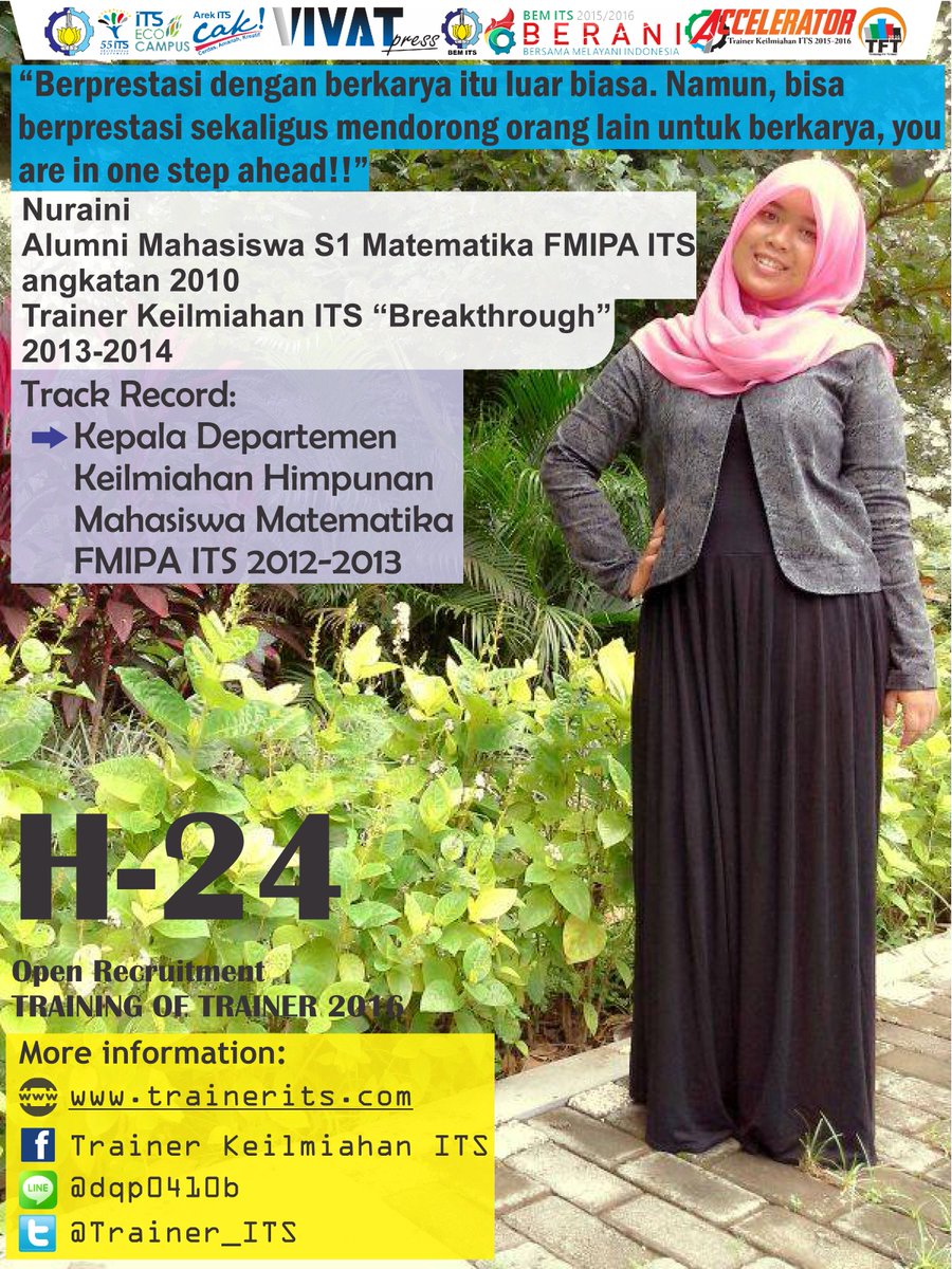 trainerits.com/IamTheNext
#TFT2016
#IamTheNextTrainer2016
#GenerasiPencerdasKMITS
#AkuUntukIndonesiaku
#BeAChangeMaker