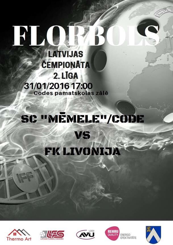 CodeFk's tweet photo. Šo svētdien spēle pret FK Livonija. Tiekamies 17:00 Codes pamatskolas sporta zālē #florbols #floorball #2liga https://t.co/xGfXb8DLuu