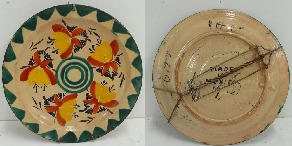 TCallawayAssoc's tweet photo. Colorful, vintage, Talavera Pottery plate (Mexico, circa 1920-30), 10.5” in diameter and in excellent condition. https://t.co/0V1WPrYjUX