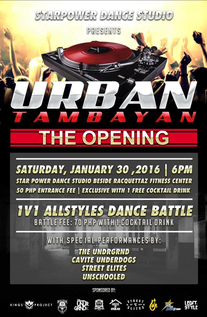 UNschooled08's tweet photo. Catch us on URBAN Tambayan 'The Opening' today, Jan 30 at Starpower Dance Studio! See y'all there, South peeps! :) https://t.co/eCMA8znmr5