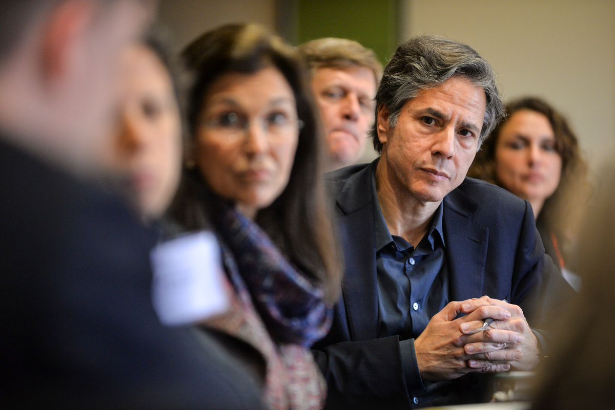 FSIStanford's tweet photo. Thank you Dep. Sec State @ABlinken, @janewales of @world_affairs &amp; many more for today's refugee education workshop! https://t.co/N6iHcn1hHC