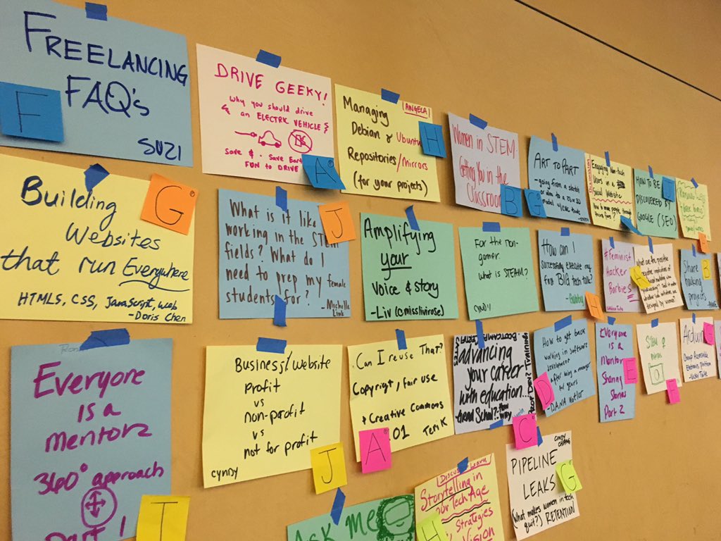 shesgeeky's tweet image. Fantastic day - these are just some of the topics we covered! See you all tomorrow! #shesgeeky