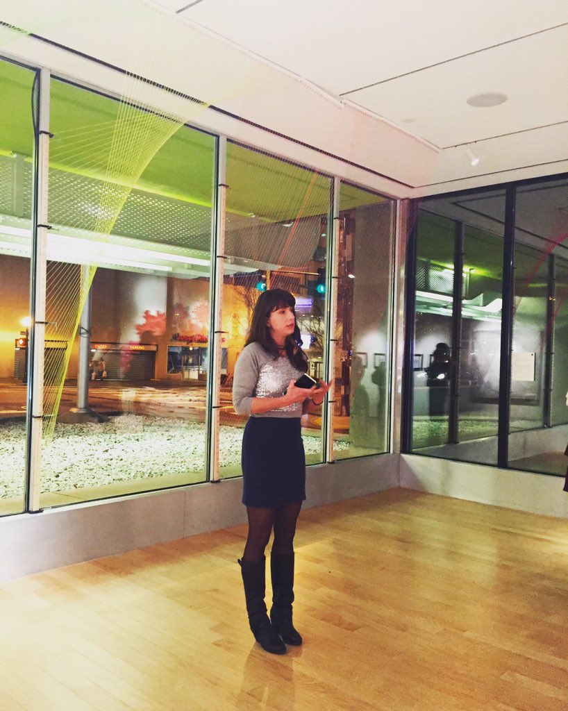 BurnawayGA's tweet photo. Our #artcrush @meganmosholder talking about her "drawings in space" at #PatternsOfFlight for @creativespro https://t.co/O6LK2TCq02
