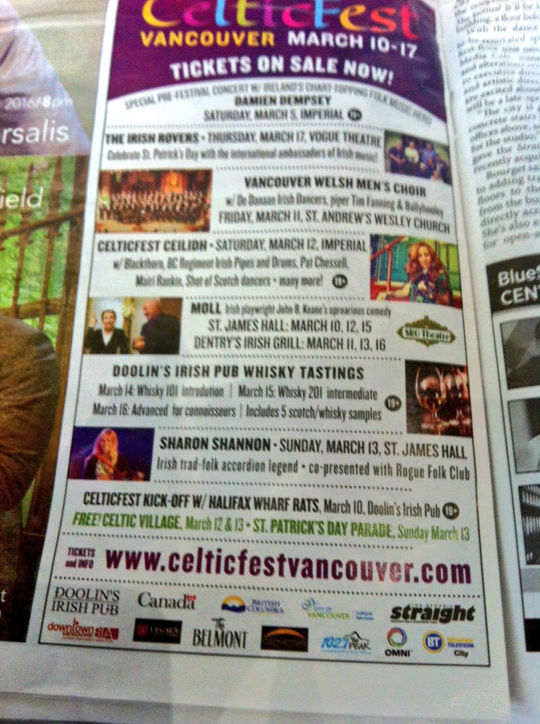 SROVancouver's tweet photo. Check out the @georgiastraight to see #mollsro advertised in the upcoming @CelticFestVan https://t.co/UYNQ2VK3ZC