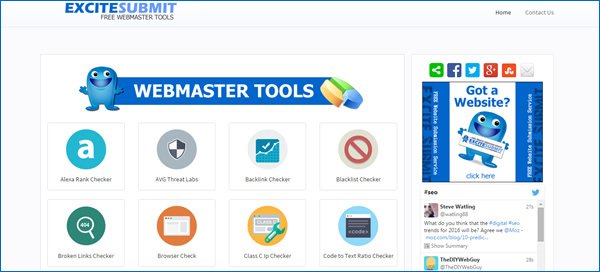 40+ FREE Webmaster Tools - Google Index Checker.. tools.excitesubmit.com  #SEO #Webmaster #ExciteSubmit