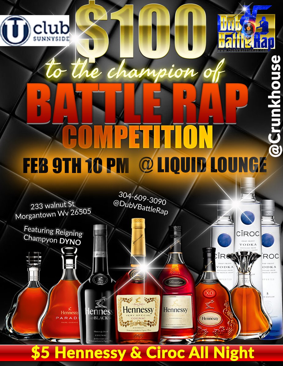 DubVBattleRap's tweet photo. It's going down @LiquidLoungeWV  Feb 9th #battlerap who got the #BARZ 
@DJSTRIZY @djwig @monstalung @crunkhouse https://t.co/aswAYF4Vh7