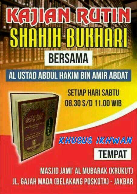 Ustadz abdul hakim bin amir abdat hari ini di masjid jami al mubarak (krukut)