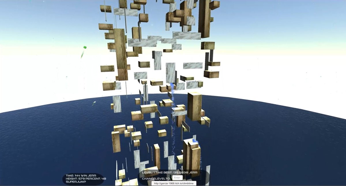 physics menu, leaderboard, rockets garcia-1968.itch.io/climbtime v1.8 #indiedev #gamedev #unity3d #screenshotsaturday