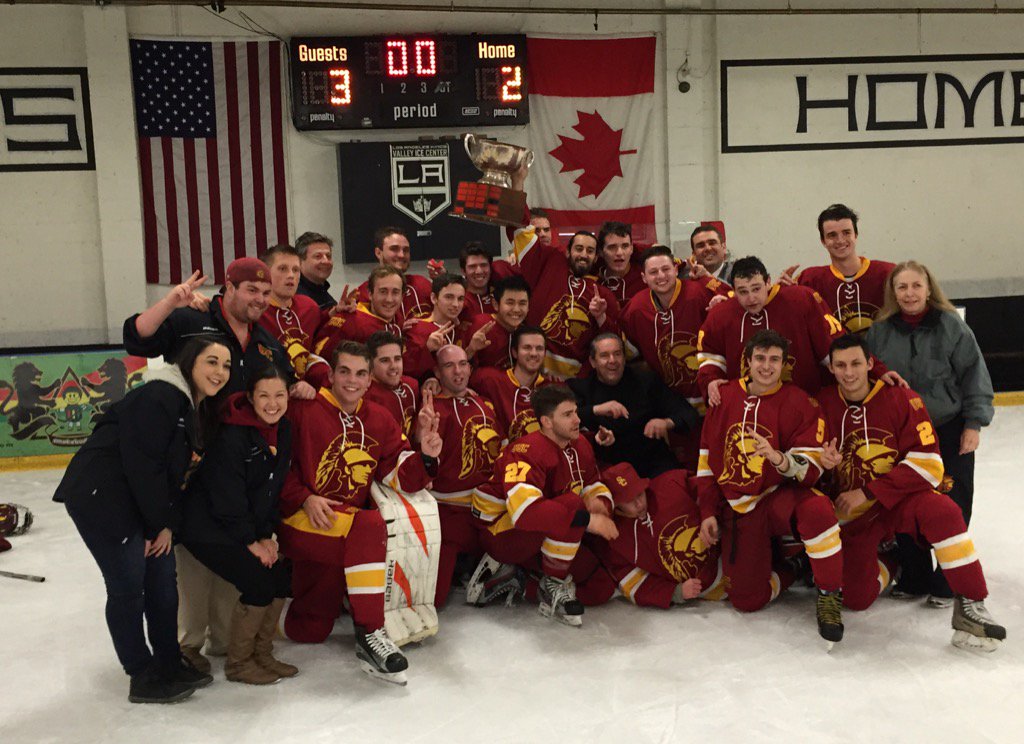 .@USCHockey wins the Crosstown Cup vs UCLA in their barn! <a href="/Buccigross/">BucciOT.Com</a> #cawlidgehawkey