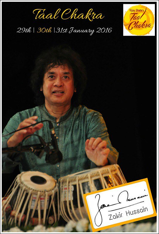 TaalChakra's tweet photo. @ZakirHtabla LIVE at the 5th Year of Taal Chakra. Tickets available at the Venue. Ganesh Kala Kreeda Pune! https://t.co/Bi8edkyTsq