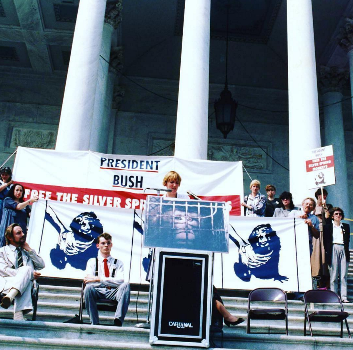 #FlashbackFriday: PETA President Ingrid Newkirk fights for the Silver Spring monkeys to be released from cruel labs! 