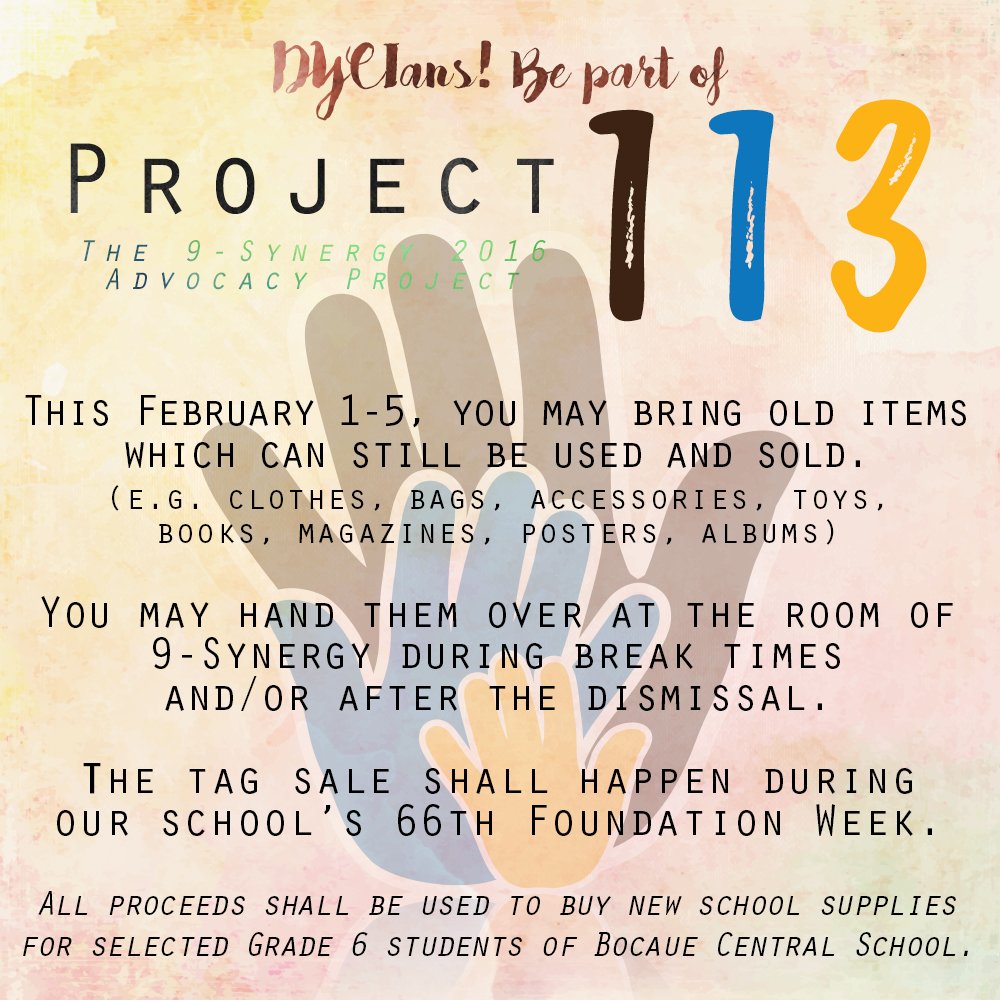 gelosantos93's tweet photo. DYCIans then and now are very much welcome to help us! Please retweet. :) #Project113 https://t.co/lgS08zgWWX