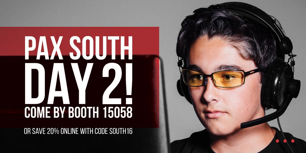 GUNNAROptiks's tweet image. #PAXSouth day 2 is here! Come by, or get the same savings online --&amp;gt; gunnar.com &amp;amp; use code "south16".