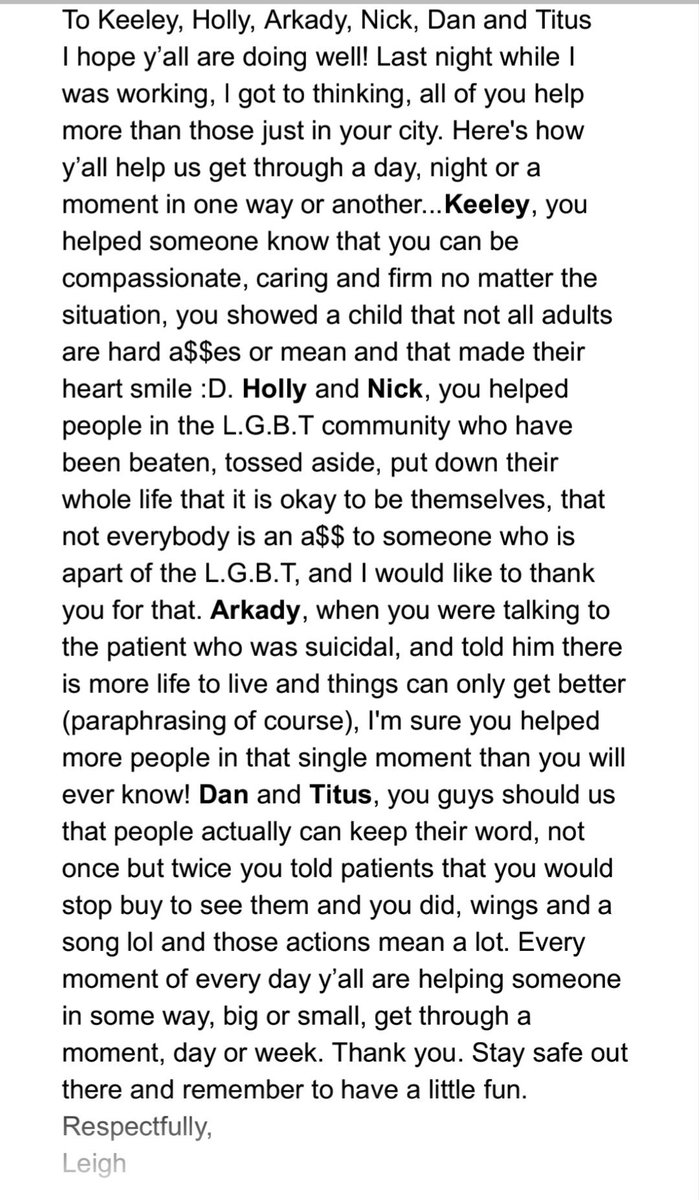 LeighBear35's tweet photo. @nightwatchmedic @NightwatchHolly @ArkadyBaby @Nightwatch_Nick @Nightwatch_Dan @NightwatchTitus :) THANK YOU!!! https://t.co/gaOwVDxyQT