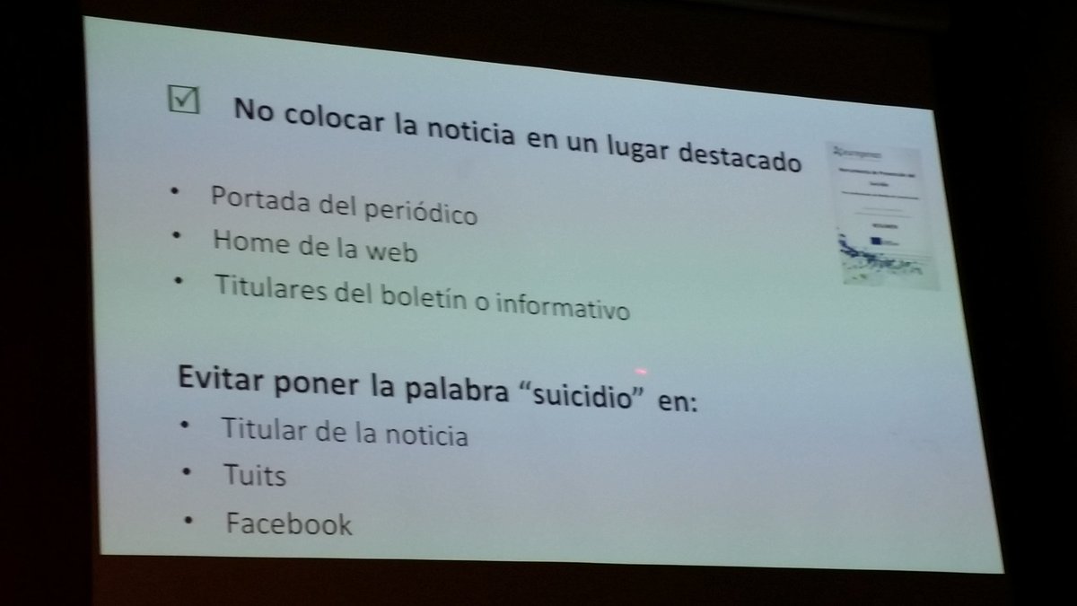AP_APAlmeria's tweet photo. ¿Cómo abordar el tratamiento informativo de los suicidios? Recomendaciones de la OMS  #SuicidiosSinTabús https://t.co/waY7ANjkLI