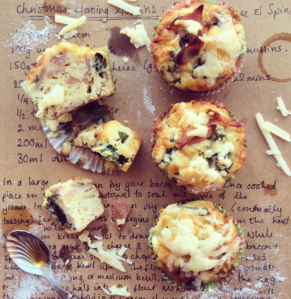 #NationalBreakfastWeek got me craving these - #Bacon #Egg #Cheese #Spinach #Muffins #Brunch bakingbright.com/christmas-brea…