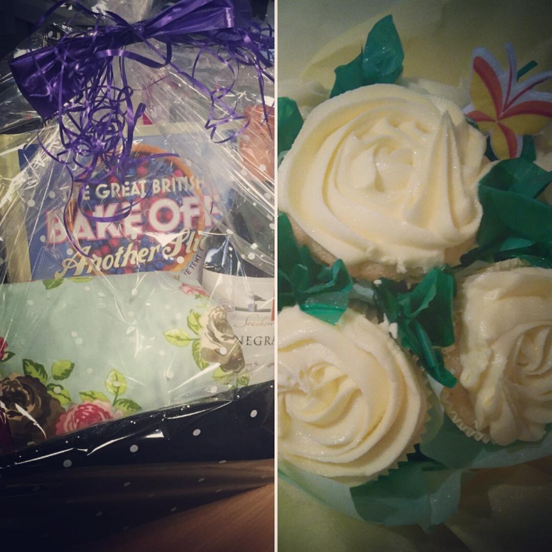 cakes_keepsakes's tweet photo. Lovely hamper that I won for "Best of Show" in a charity bake off in work #beautiful #hamper #bakeoff #beatson https://t.co/GTkjHib2yU