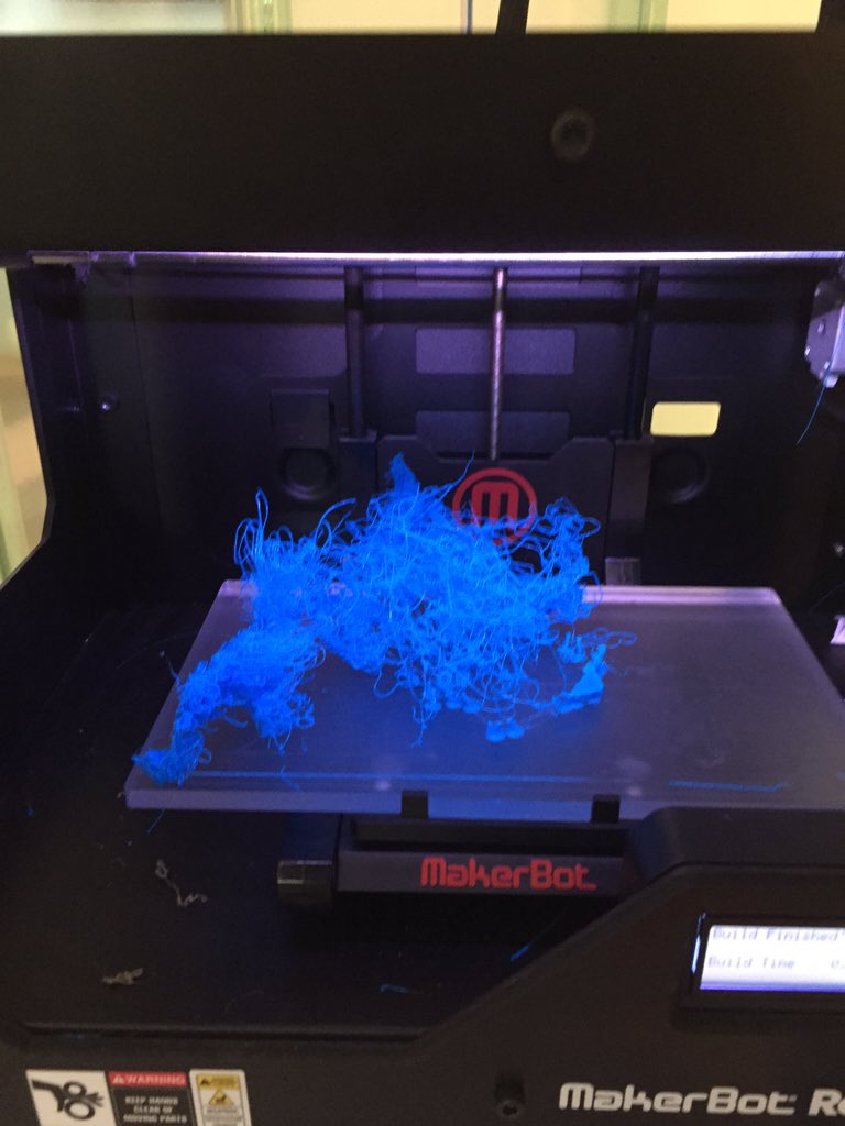 CoderDojoOmagh's tweet image. This is what happens when u leave a dodgy print running overnight. #fail #coderdojo #3dprinting