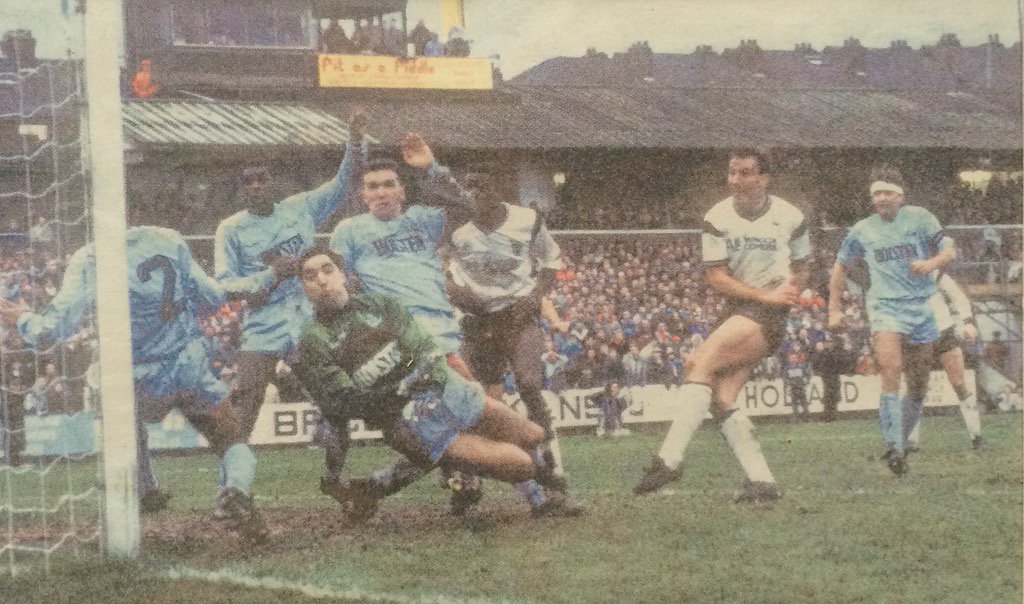 pvfcprogs's tweet photo. #OnThisDay 30/1/88 @phil_sproson scores what proves to be the winner as #PortVale beat #Spurs 2-1 #FACup4 https://t.co/lSmKRL4pOI