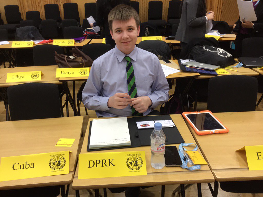 RHS_MUN's tweet photo. Behn's ready to discuss the Disarmament of DPRK! #takingon(mostof)theworld @raleighRHS https://t.co/B18N8obhmP