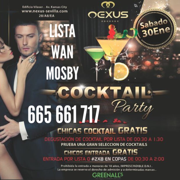 rrppnexus's tweet photo. COCKTAIL PARTY🍸
ENTRA GRATISPOR 
LISTA WAN MOSBY 
Reservado:665 661 717
#NEXUS #party #diversion #sexo #nowannoparty https://t.co/yt4PesWlgD