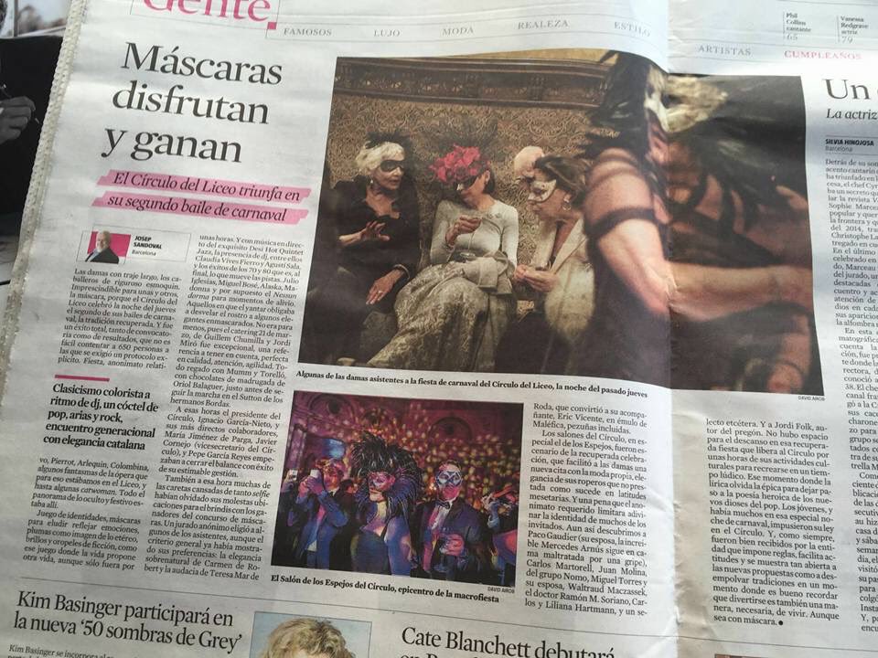 wearemunnk's tweet photo. #masqueradeball #circuloliceo Gran feina @trovel &amp; @wearemunnk #munnk =) 
Avui també sortim al @elperiodico #avant https://t.co/PIvQX8aMrI