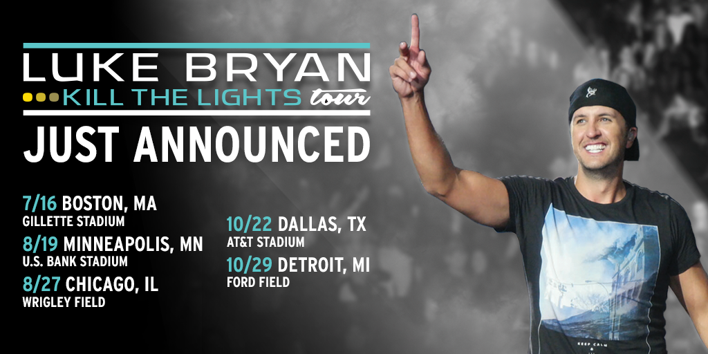 lukebryan's tweet photo. Hope y’all are ready. It’s gonna be fun. #KillTheLightsTour https://t.co/Ws6DTaEigO