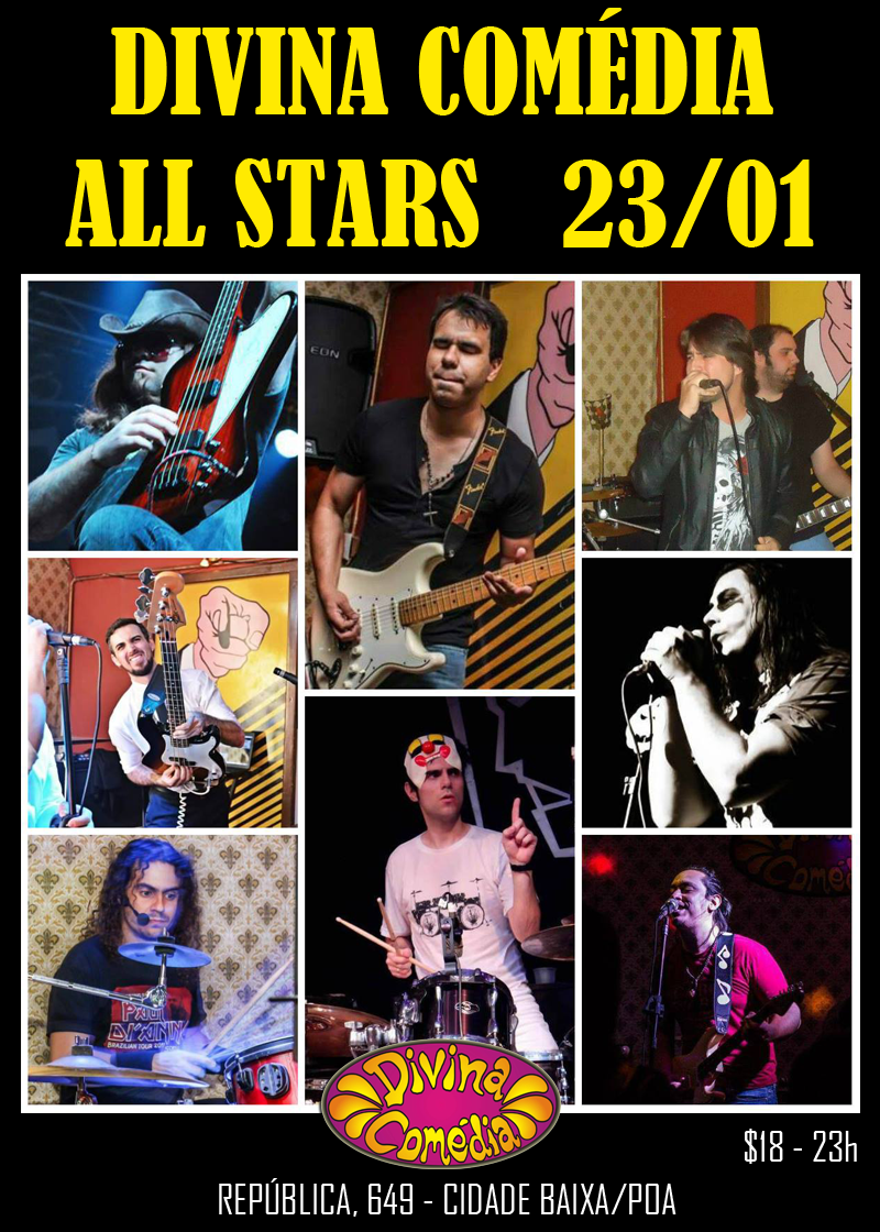 ODivinaComedia's tweet photo. SÁBADO - 23.01 - Divina Comédia All Stars - $18 - 23h (https://t.co/i2NBVnwf0z) https://t.co/gIiGzJrNPb