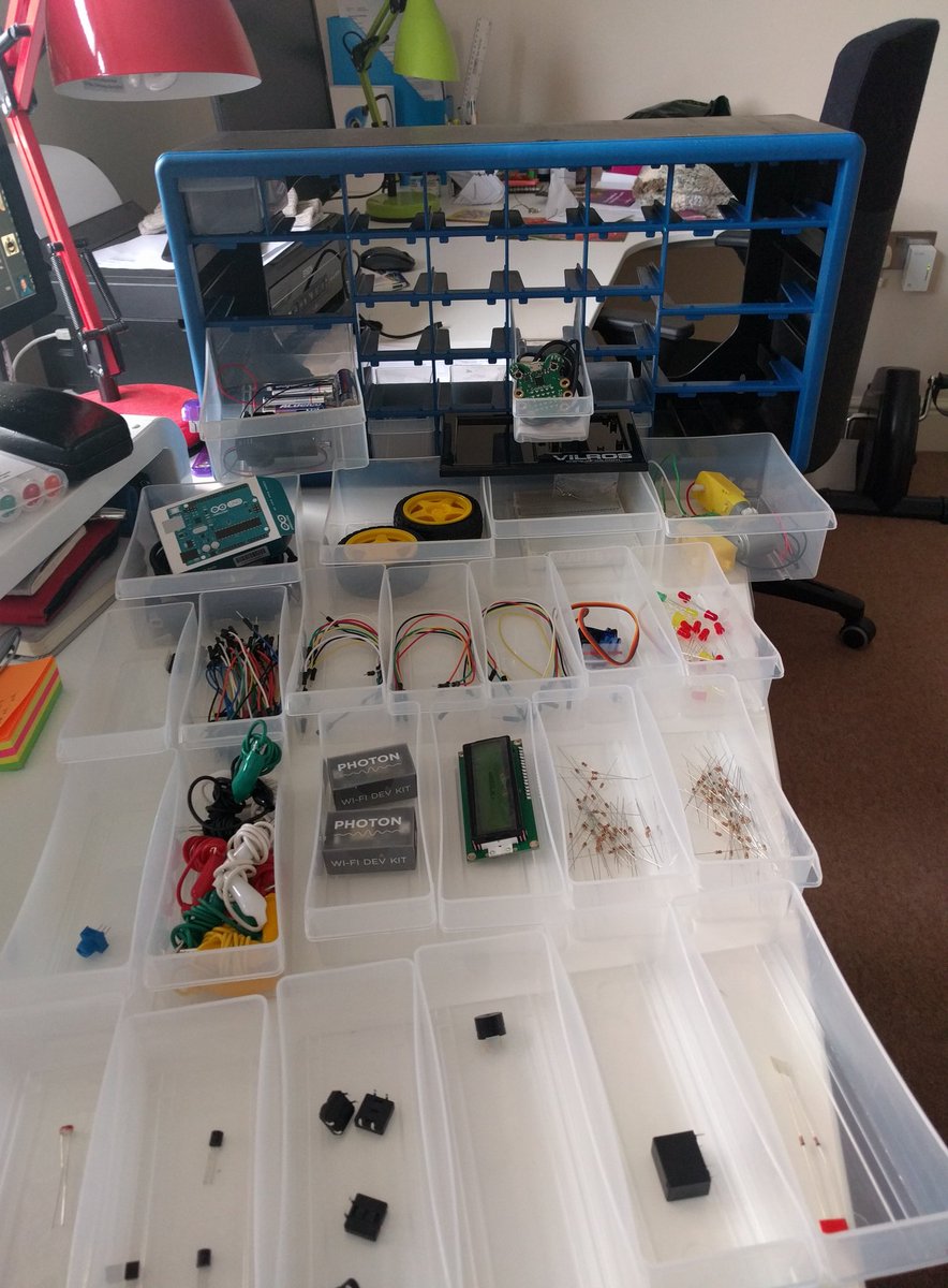FriendlyTester's tweet image. Everything has a place.Bitten by the coding/electronics bug,Of course not.#IoT #Arduino #CodeBug #photon #CodeMash