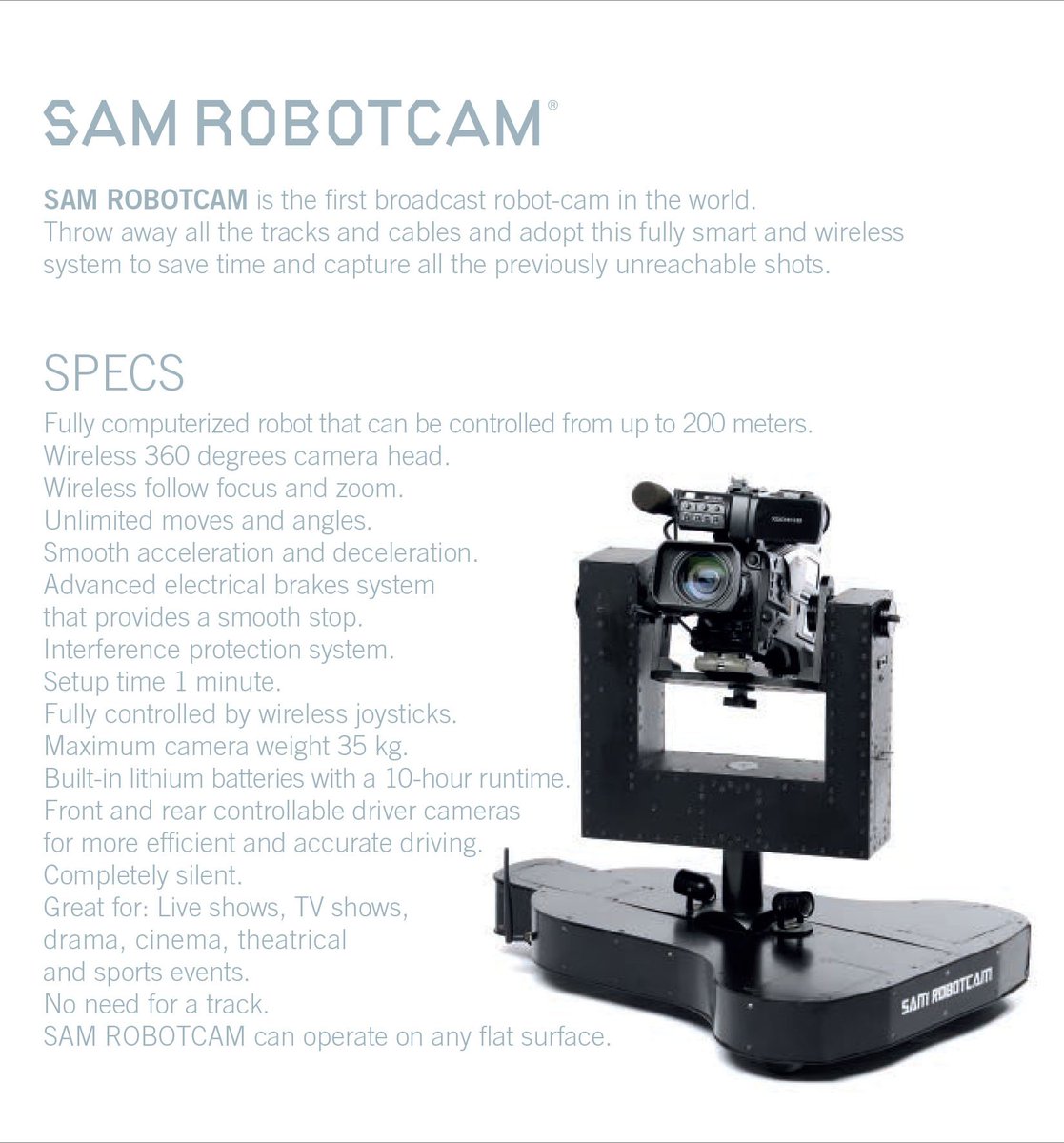 SilverBrain_'s tweet photo. Introducing Robot Cam, first fully computerized  #wireless  #robot #camera. Ideal for #talkshows,#theatre  #concerts https://t.co/oncFxJNJY5
