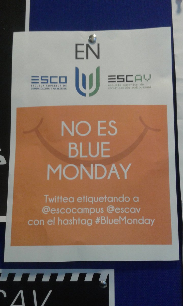 escocampus's tweet photo. En #ESCO y @ESCAV  no es #BlueMonday Gracias a todos por crear una sonrisa permanente :) https://t.co/Ej9AETr180