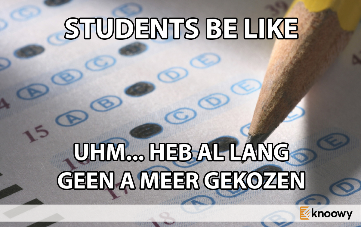 Is dit herkenbaar tijdens de #tentamens? Heb je al lang geen A meer gekozen, begin je toch te twijfelen... Succes!!