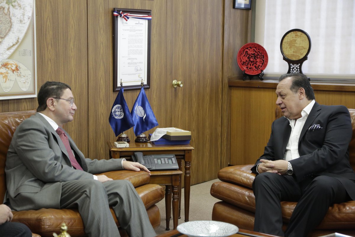 minturprensa's tweet image. El Ministro de Turismo, Gustavo Santos, se reunió con el Secretario General de la OMT, Taleb Rifai, en España