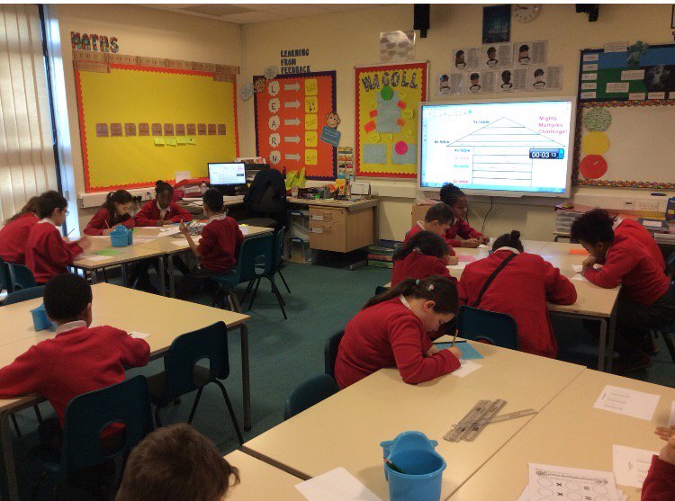 shakespeareLS9's tweet photo. In Y4 we are enjoying improving our maths skills with our Mighty Multiples Challenge. #MightyMultiples https://t.co/2Zuk5TB5Bo
