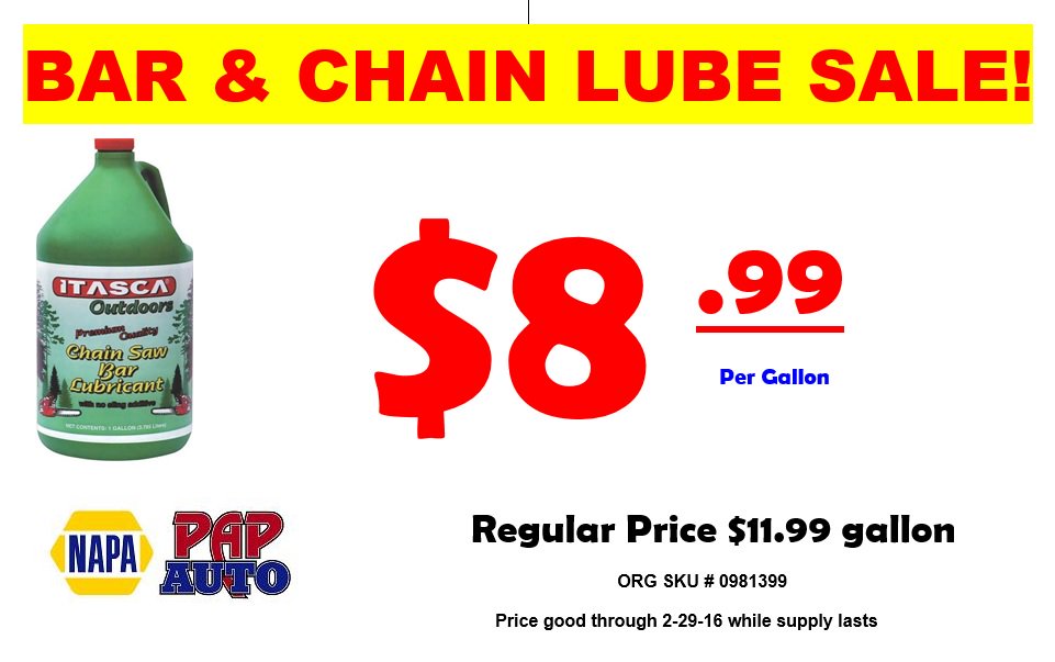 NAPAPAPAuto's tweet image. Check out this great deal on #barandchainoil! Supplies are limited so act fast! Available in both PAP locations