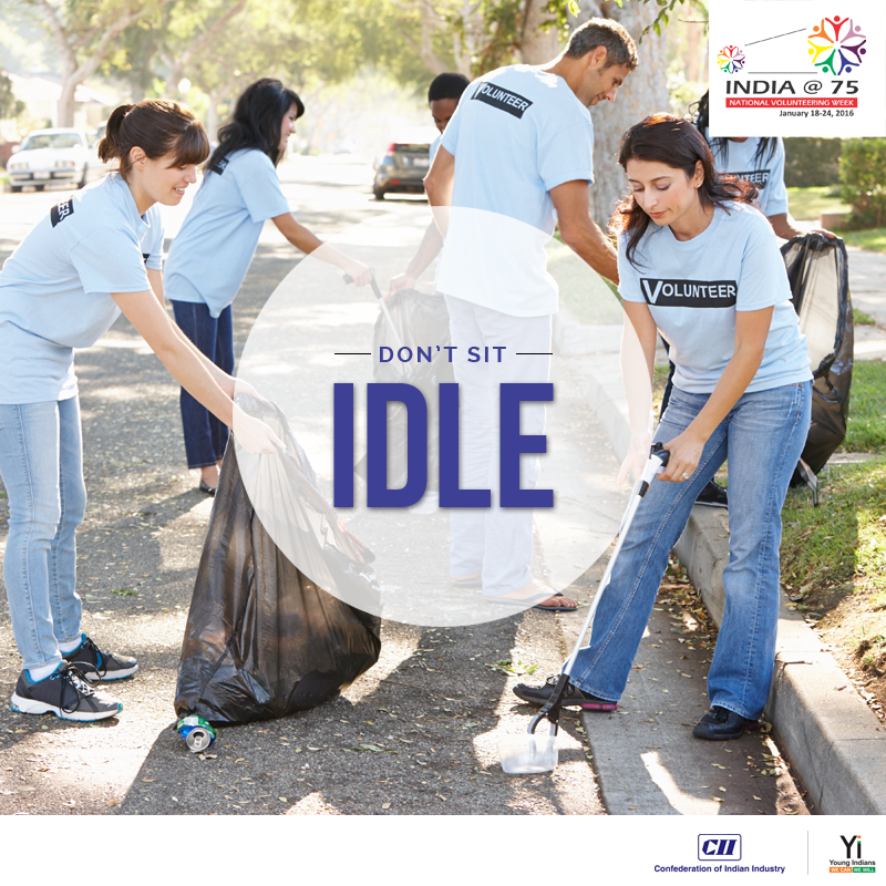 Indiaat75's tweet photo. Don’t sit idle! Participate in our National Volunteering Week 2016 & be the change!
#IForIndia #MyBitForBetterIndia https://t.co/IIqragMqk0