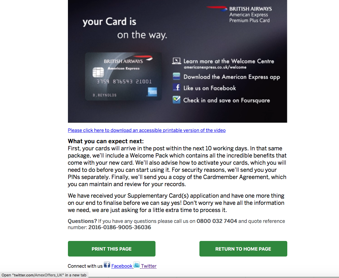 johnstone_stu's tweet photo. @AmexUK Signed up for card &amp; the links on the ThankYou page don't work.It says AmexOffers_UK https://t.co/2vZMtq6EJi https://t.co/09uFjQLU3F