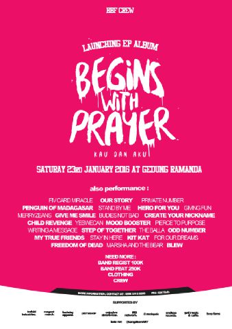 23/01/15 launching ep <a href="/BWP_official/">Begins With Prayer</a> w/ <a href="/fivcardsmiracle/">FIV CARDS MIRACLE</a> <a href="/ourstoryID/">OUR STORY</a> <a href="/POM_poppunk/">PENGUINOFMADAGASCAR</a> <a href="/pnprivatenumber/">Private Number</a> #EVDinfogigs