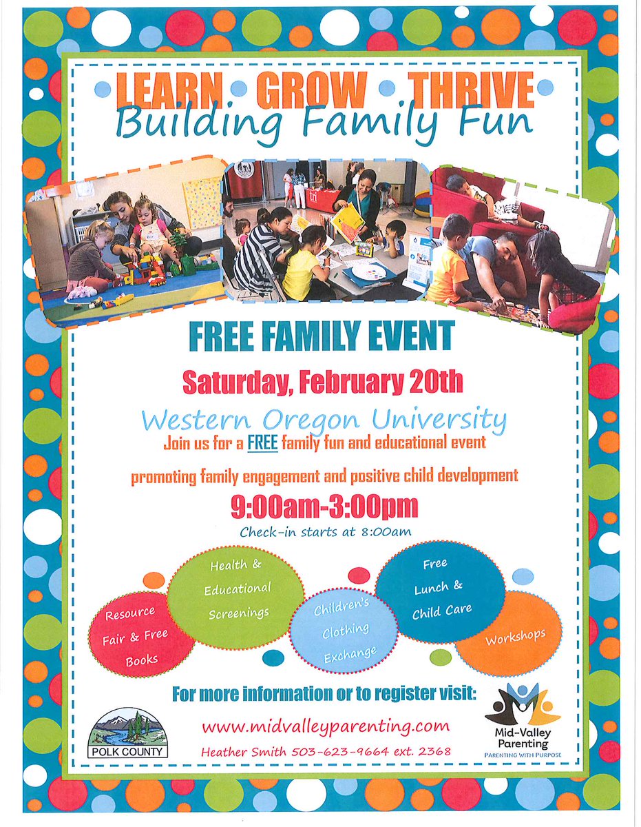 TRICDC's tweet photo. Free family event February 20 at Western Oregon University! Hope to see you there. :) @WOUnews #salem #corvallis https://t.co/40Xj2kQxhN