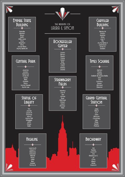 Still one of the best sellers for @tableplansuk  Stylish bespoke design! #NewYorkCity #ArtDeco #WeddingTablePlan